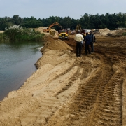 Sand filling work ongoing 