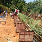 Retaining wall works at U/S on the right bank ongoing.