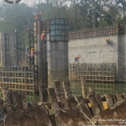 A2 abutment final lift steel and shuttering works