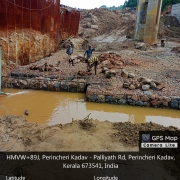 Gabion box work progressing 