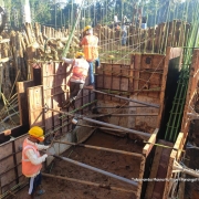 Retaining wall counterforts shuttering works