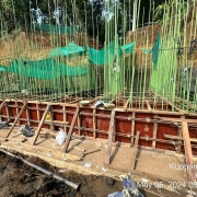 Shuttering works of A2 abutment walls