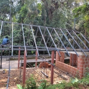 Tiket counter and pilgrim shelter truss work