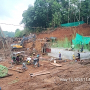 Abutment wall and retaining wall open foundation works