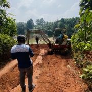 Earth filling for ramp construction 