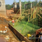 Retaining wall works