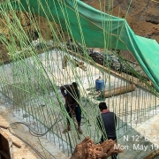 Retaining wall works