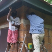 Painting works on steel structure