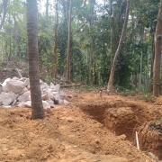 Foundation excavation for toilet block