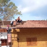 Temple Chuttambalam Roof Demolishing work.